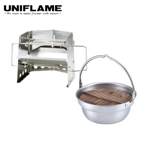 ユニフレーム UNIFLAME 薪グリルsolo・焚き火鍋18cmセット（2023年数量限定生産）