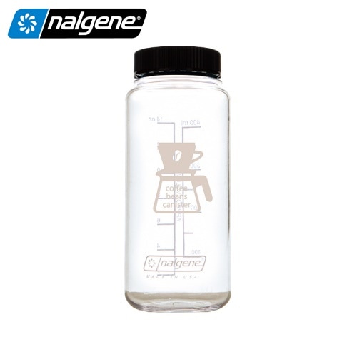 ナルゲン NALGENE コーヒービーンズキャニスター 150g(0.5L)クリアブラック(ホワイトプリント)