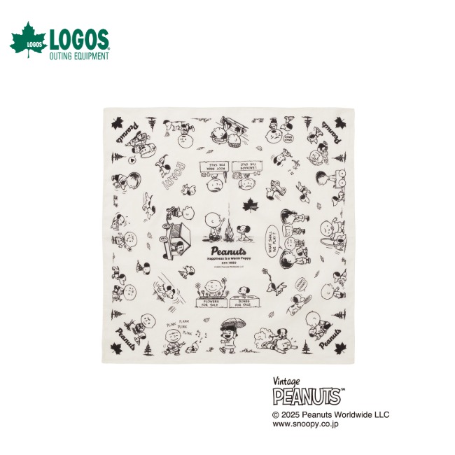 ロゴス LOGOS SNOOPY(PEANUTS 75years) バンダナ ホワイト