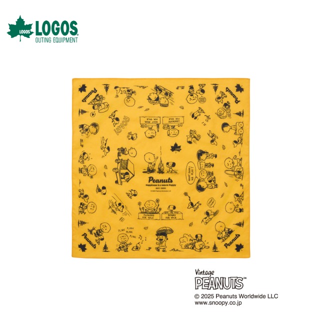 ロゴス LOGOS SNOOPY(PEANUTS 75years) バンダナ イエロー