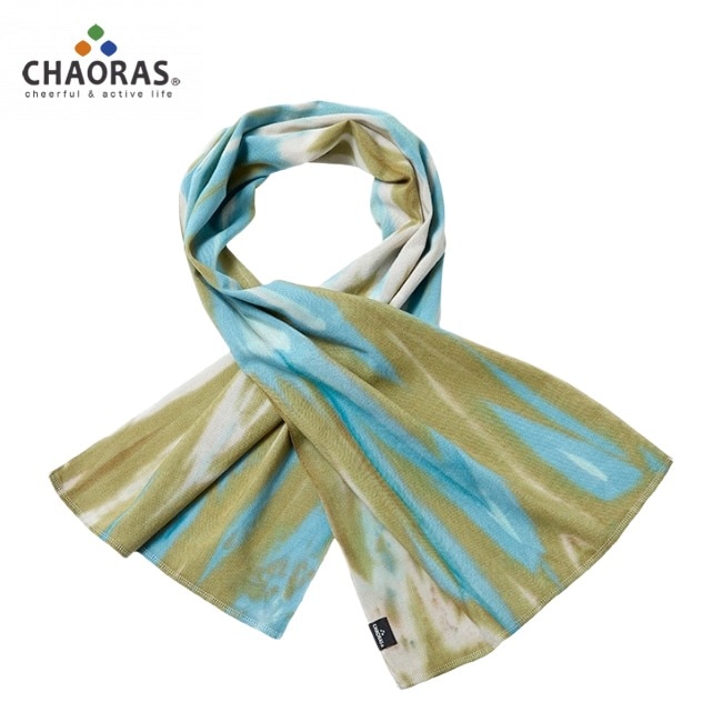 チャオラス CHAORAS スポーツてぬぐい タイダイ カーキ×ライトブルー