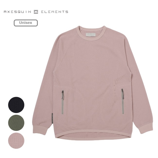 アクシーズクインエレメンツ AXESQUIN ELEMENTS ドライワッフルのロングスリーブＴシャツ ユニセックス