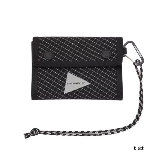 新品 未使用 アンドワンダー リフレクティブ リップ ウォレット ブラック and wander - reflective rip wallet (BLACK)【Hoen - Web】公式通販