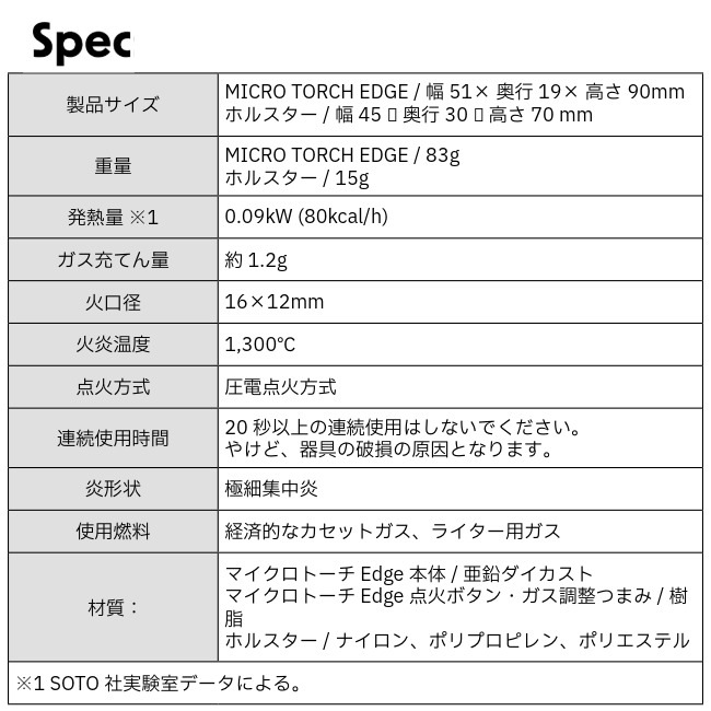 ソト SOTO マイクロトーチ エッジ ホルスターセット MICRO TORCH EDGE