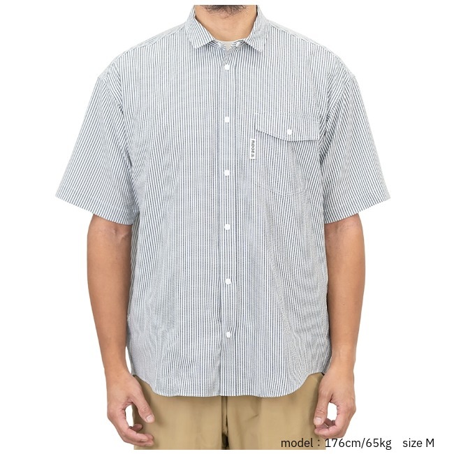 リッジマウンテンギア RIDGE MOUNTAIN GEAR ベーシックショートスリーブシャツ ストライプ メンズ Basic Short Sleeve Shirt 