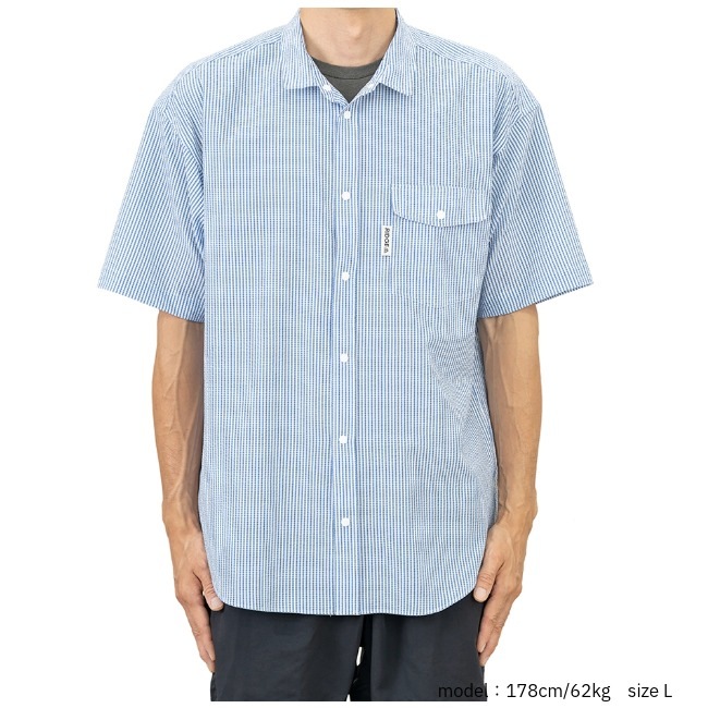 リッジマウンテンギア RIDGE MOUNTAIN GEAR ベーシックショートスリーブシャツ ストライプ メンズ Basic Short Sleeve Shirt 