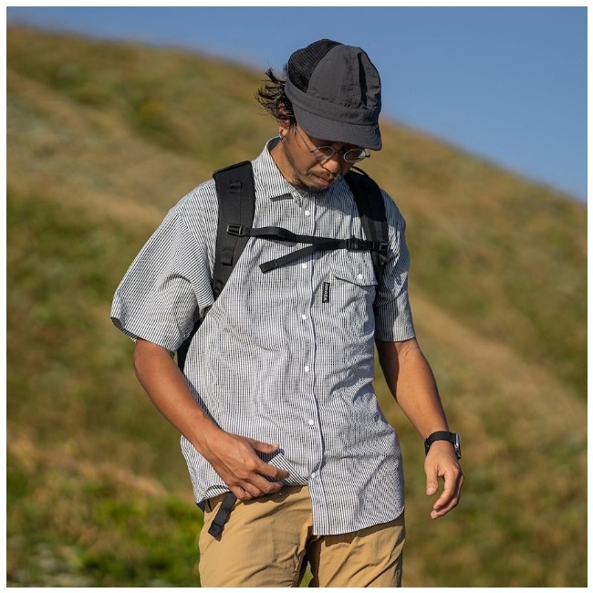 リッジマウンテンギア RIDGE MOUNTAIN GEAR ベーシックショートスリーブシャツ ストライプ メンズ Basic Short Sleeve Shirt 