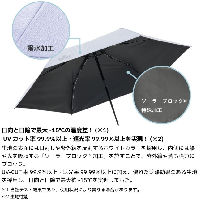 ロゴス LOGOS ソーラーブロック日傘・オートコンパクト L（晴雨兼用）