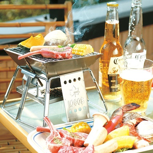 ロゴス LOGOS ピラミッドグリル・コンパクト+LOGOS 岩塩プレート