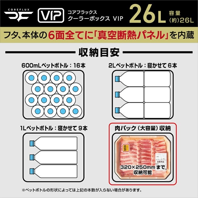 コアフラックス COREFLUX クーラーボックス VIP 26L スレートグレー