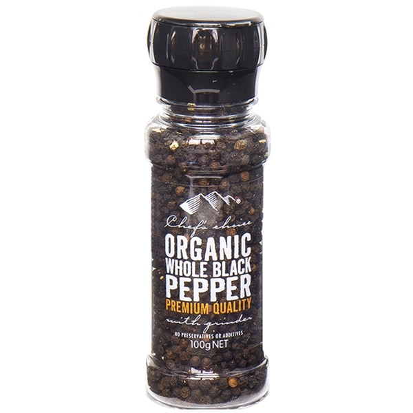 シェフズチョイス Chef's Choice オーガニックブラックペッパー 100g ミル付