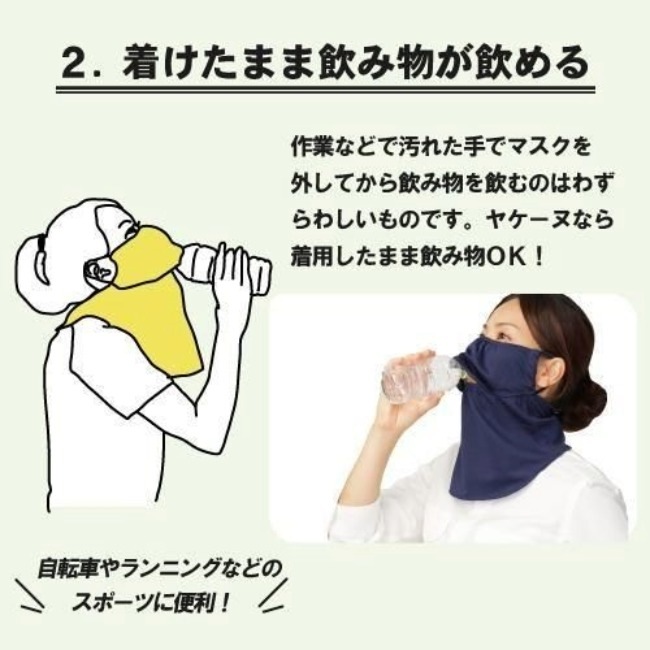 ヤケーヌ YAKeNU 紫外線対策専用UVカットフェイスマスク ヤケーヌスタンダード（マジック式）