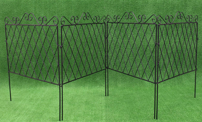 送料無料】アイアン ミニラティスフェンス 4枚セット FS803