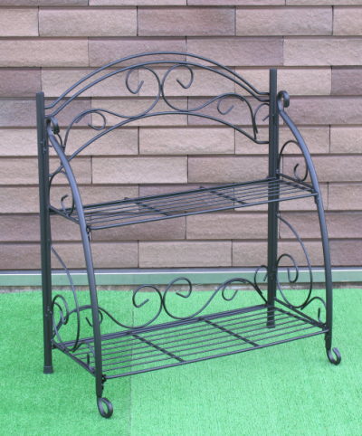 送料無料】アイアンシェルフ 2段<br>PS02-R | フラワースタンド