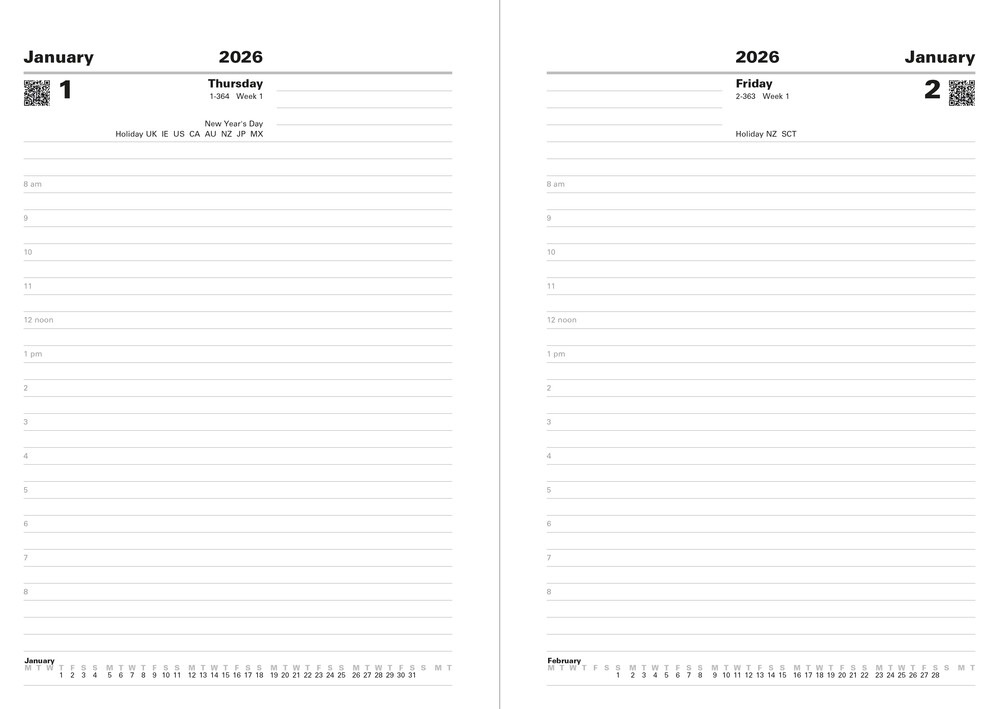 2026 Letts Diary Standard 11X ������2�� �֥롼 A5