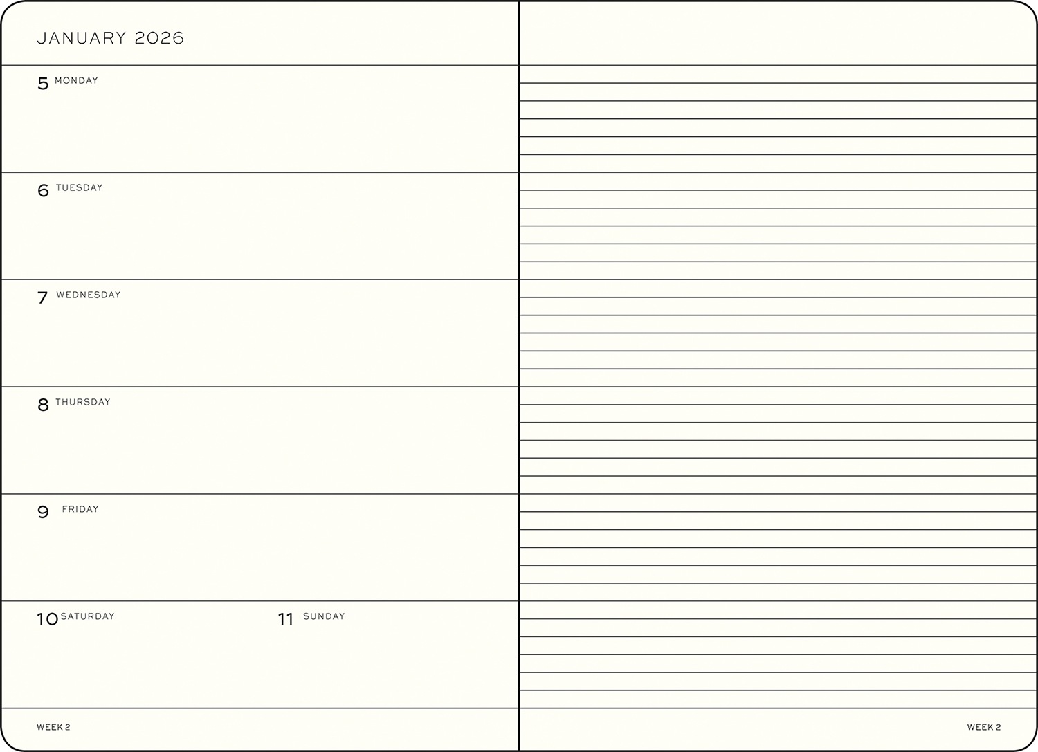 ���������꡼��ե�(���եȥ��С�) �ߥǥ�����(A5) �饤���󥰥��� 2026ǯ