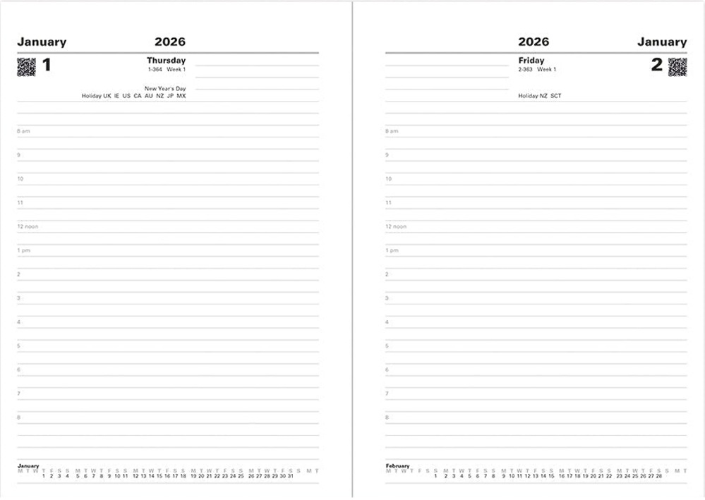 2026 Letts Diary Connoisseur C1X ������2��(T) �֥�å� A5