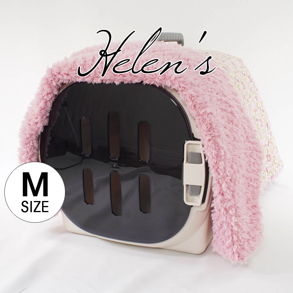 あったか３WAY キャリーカバーブランケット リバティプリント Betsy ピンクファー＜マルチ幅＞ Mサイズ（トグルボタン無し）