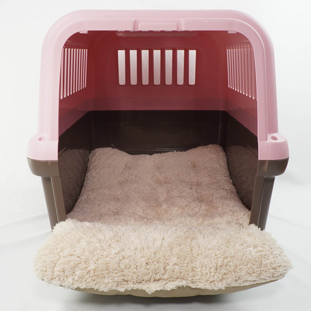 あごのせ縁無しクッション カミカミ大好きちゃん用 ８号帆布生地 モカファー Lサイズ