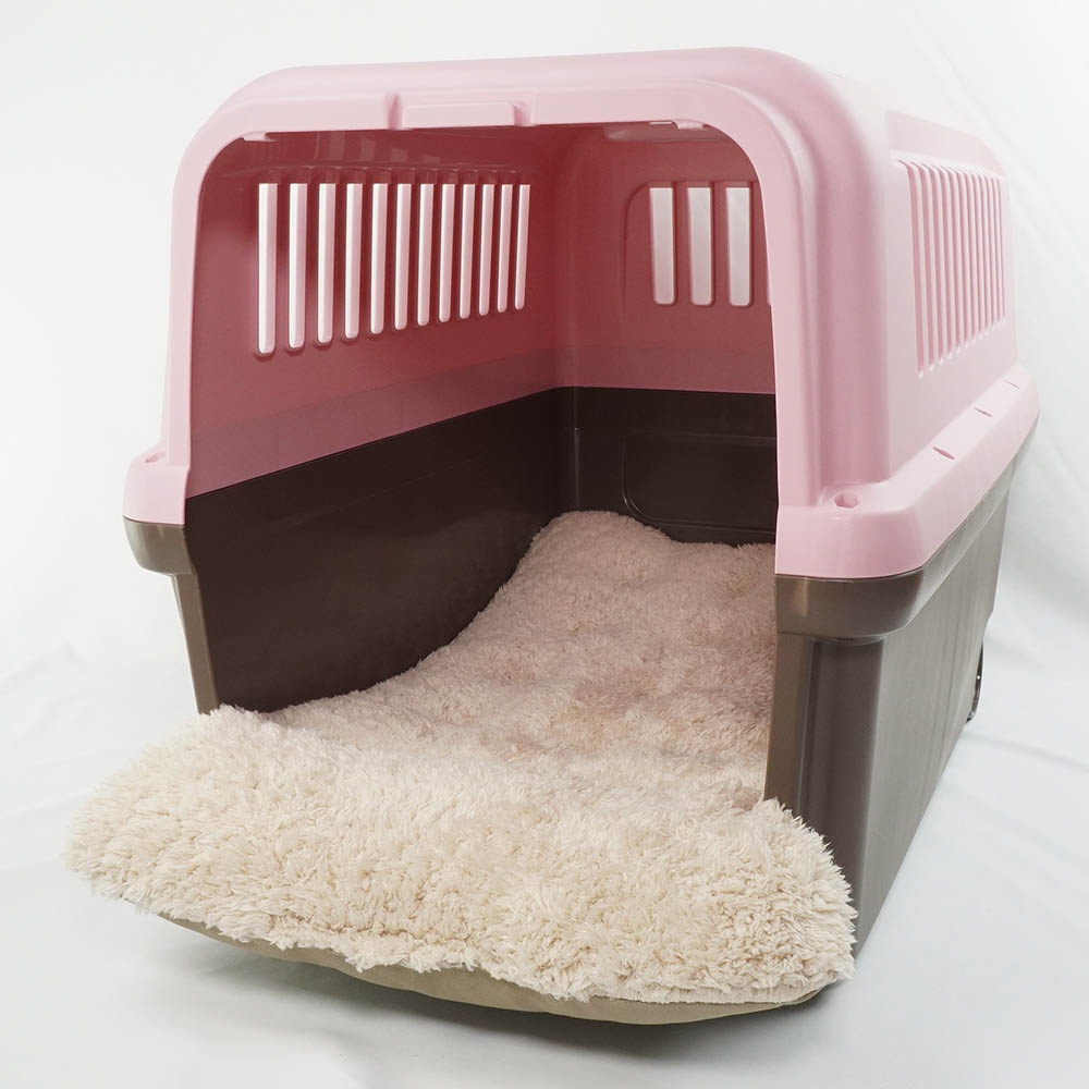 あごのせ縁無しクッション カミカミ大好きちゃん用 ８号帆布生地 モカファー Lサイズ