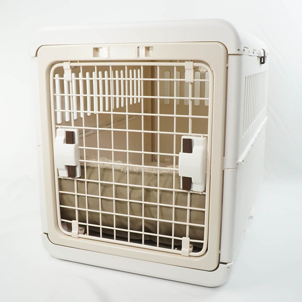 あごのせ縁無しクッション カミカミ大好きちゃん用 ８号帆布生地 モカファー Lサイズ