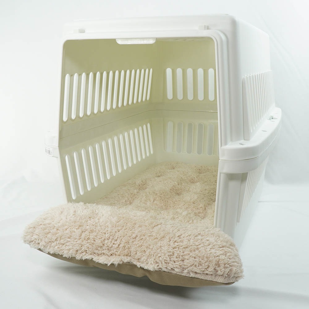 あごのせ縁無しクッション カミカミ大好きちゃん用 ８号帆布生地 モカファー Lサイズ