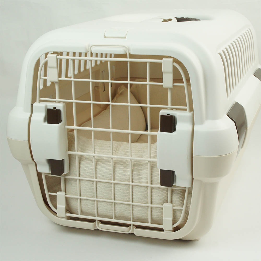 カミカミ大好きちゃん用 ８号帆布生地 キャリークッションベッド/クレートクッション 生成 Sサイズ