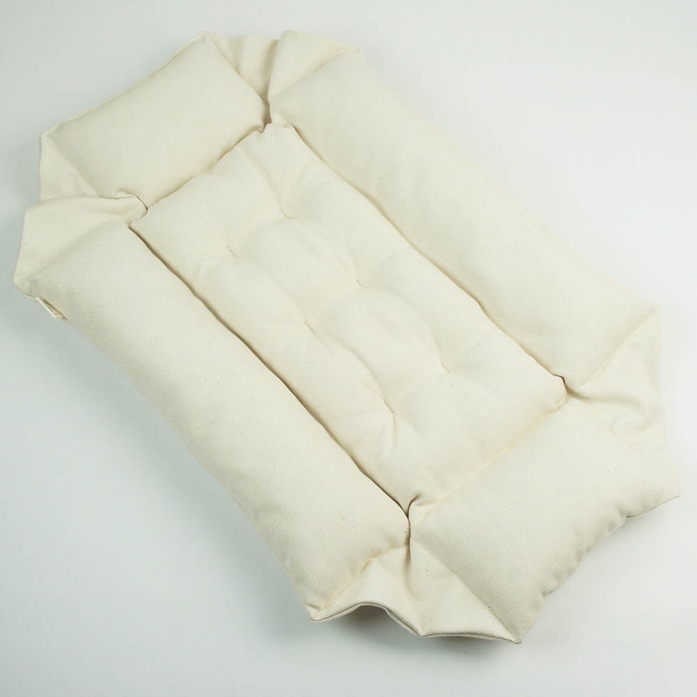 カミカミ大好きちゃん用 ８号帆布生地 キャリークッションベッド/クレートクッション 生成 Sサイズ