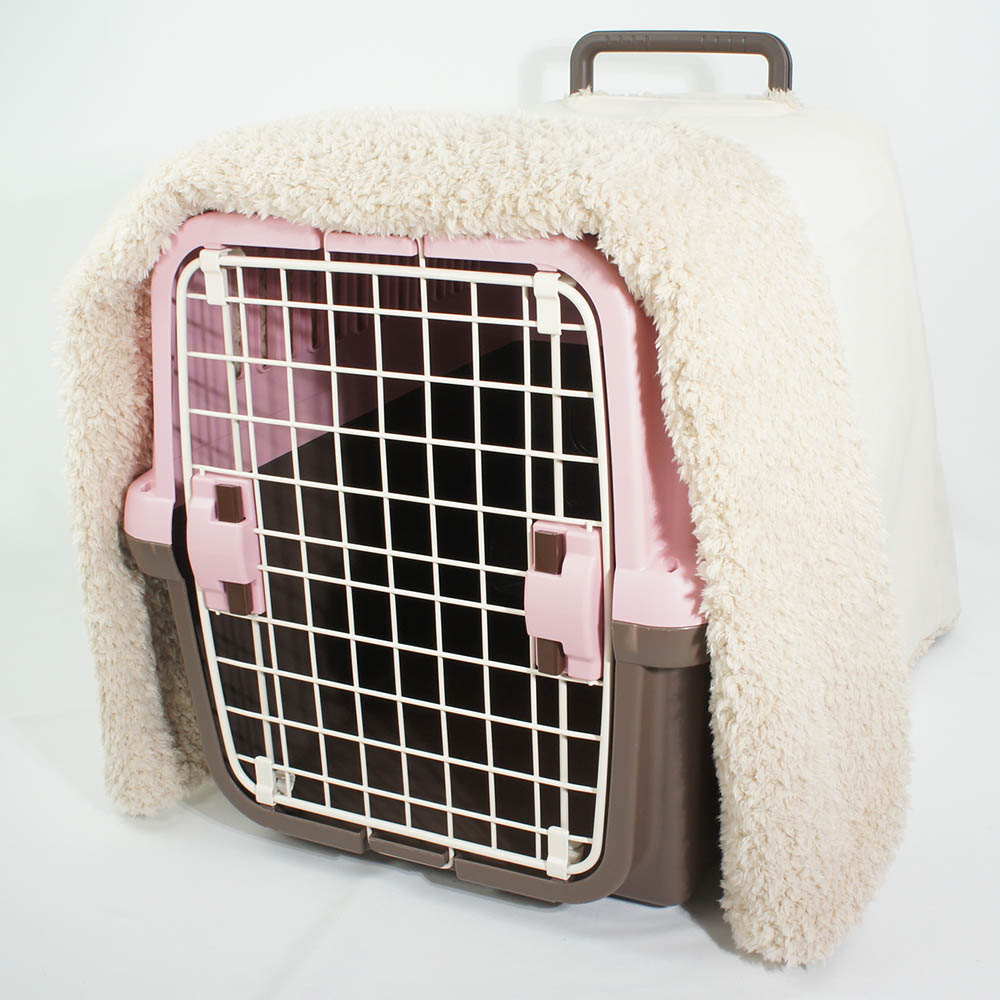 あったか３WAY  キャリーカバーブランケット 生成ファー ＜マルチ幅＞ Ｌサイズ（トグルボタン付き）