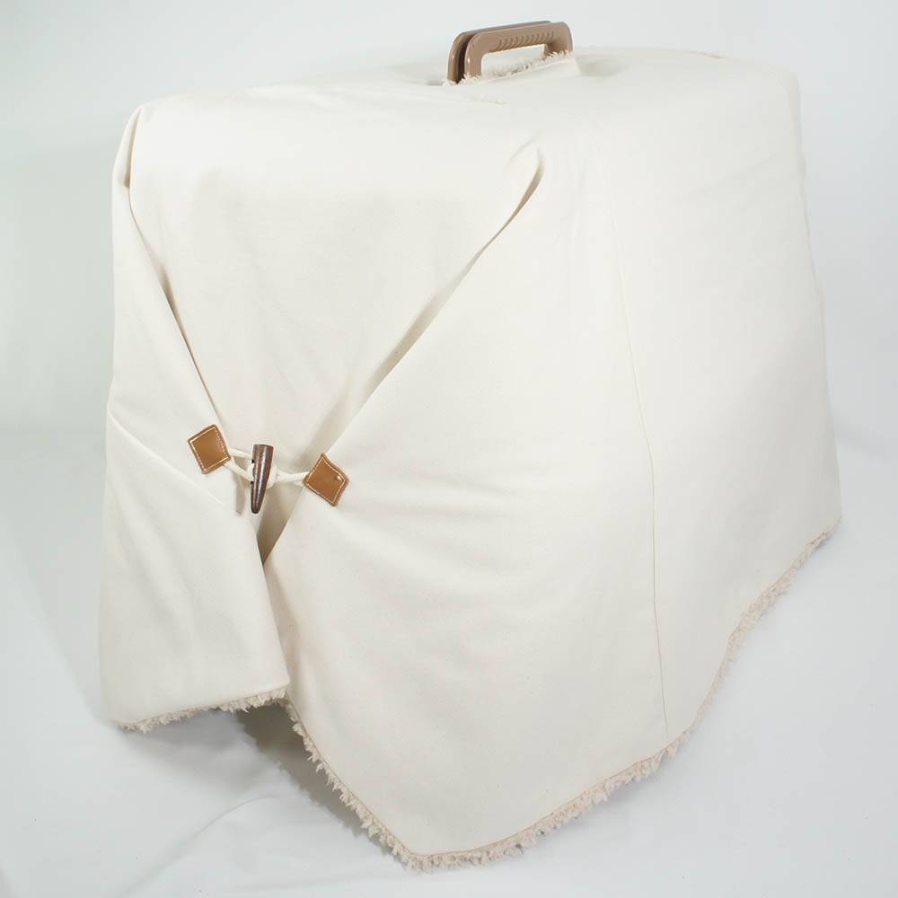 あったか３WAY  キャリーカバーブランケット 生成ファー ＜マルチ幅＞ Ｌサイズ（トグルボタン付き）