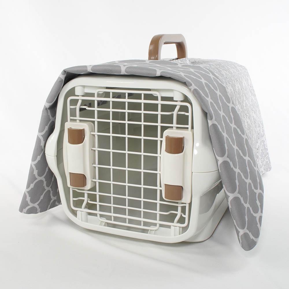 Helen's クレートカバー ダマスクグレー Sサイズ トグルボタン無し