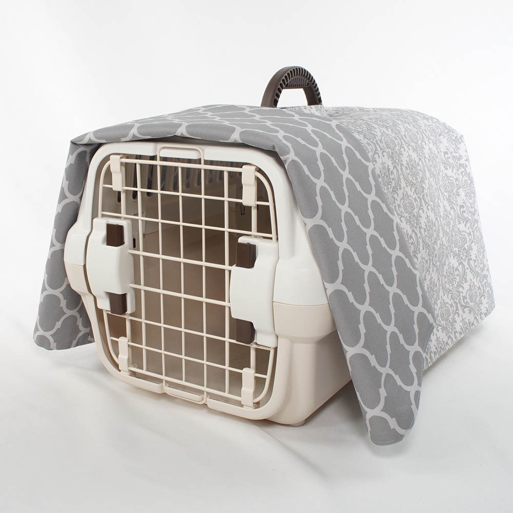 Helen's クレートカバー ダマスクグレー Sサイズ トグルボタン無し