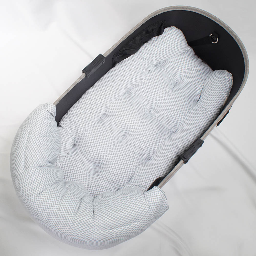 【500円OFF】DOME3ラージ以上用クッションセット 夏用ぷくぷく あごのせクッション＋夏用縁無しクッションベッド Lサイズ 東洋紡iCOLD 接触冷感 ヒッコリーデニムサックス