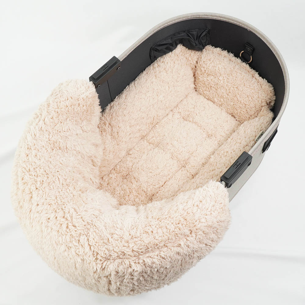 【500円OFF】DOME3レギュラー用クッションセット ぷくぷく あごのせクッション＋キャリークッションベッド Sサイズ デニムネイビーファー