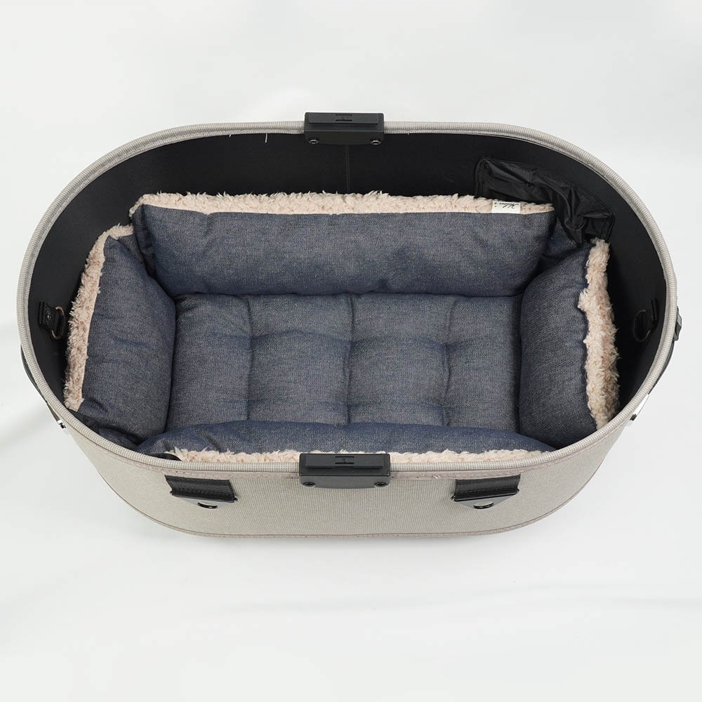 【500円OFF】DOME3レギュラー用クッションセット ぷくぷく あごのせクッション＋キャリークッションベッド Sサイズ デニムネイビーファー