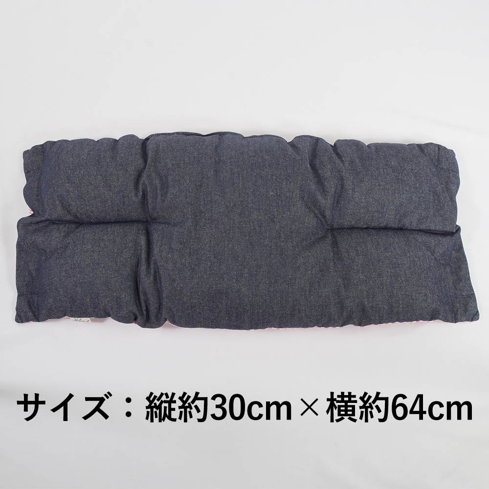 【500円OFF】DOME3ラージ以上用クッションセット 夏用ぷくぷく あごのせクッション+夏用縁無しクッションベッド Lサイズ 東洋紡iCOLD 接触冷感 10オンスデニムネイビー