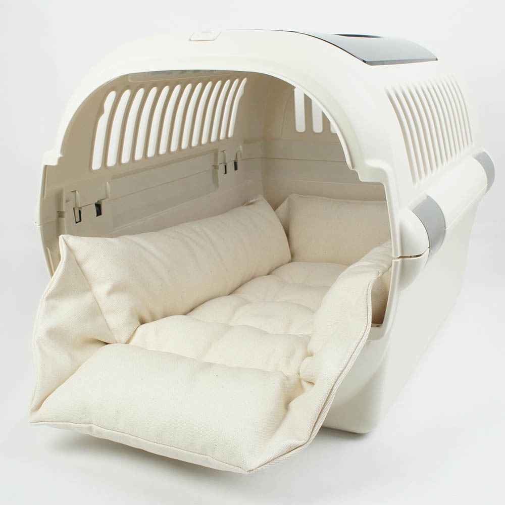 ８号帆布生地 キャリークッションベッド/クレートクッション生成 Mサイズ カミカミ大好きちゃん用 8号帆布生地 キャリークッションベッド