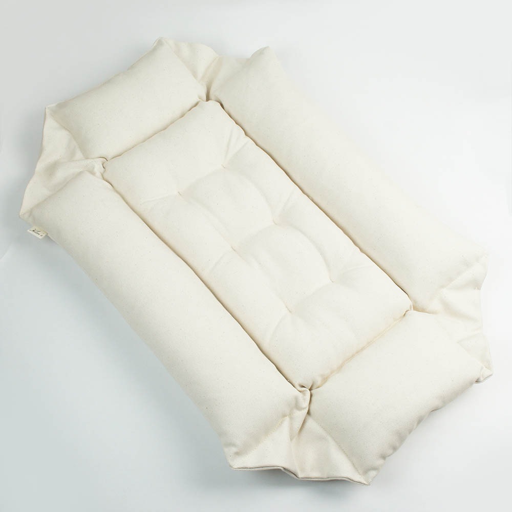 カミカミ大好きちゃん用 ８号帆布生地 キャリークッションベッド/クレートクッション 生成 Mサイズ