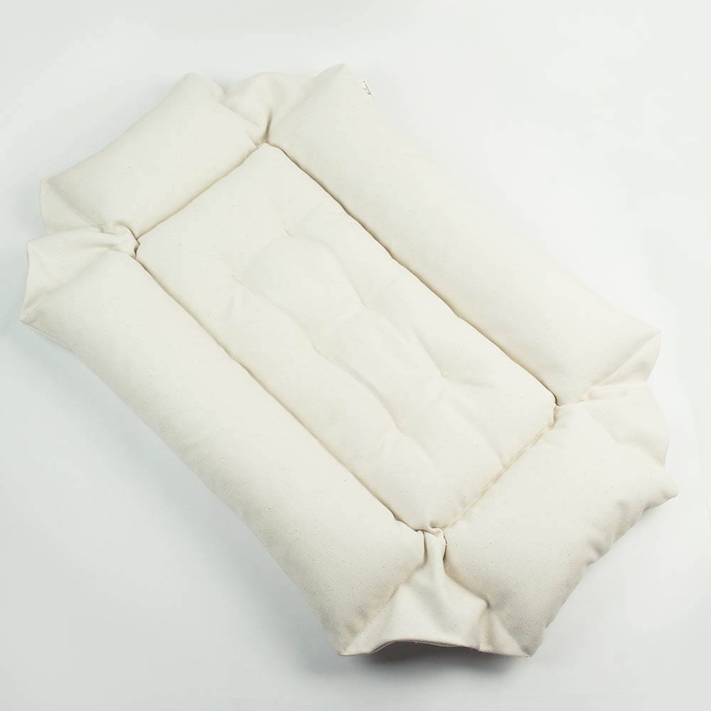 カミカミ大好きちゃん用 ８号帆布生地 キャリークッションベッド/クレートクッション 生成 Mサイズ