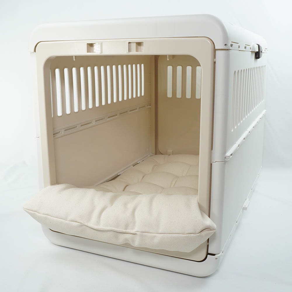 あごのせ縁無しクッション カミカミ大好きちゃん用 ８号帆布生地（両面帆布） 生成 Lサイズ