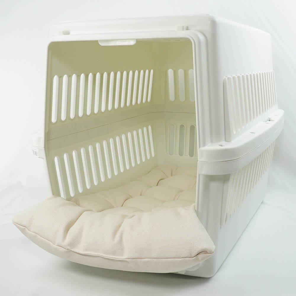 あごのせ縁無しクッション カミカミ大好きちゃん用 ８号帆布生地（両面帆布） 生成 Lサイズ