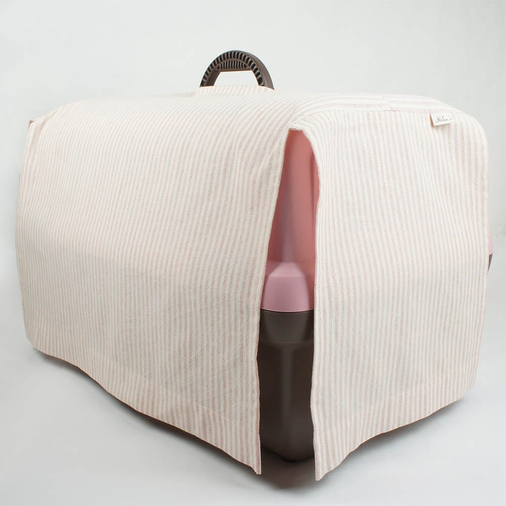 ペットキャリー 目隠し イージーカバー/クレートカバー  ピンクストライプ＜マルチ幅＞ Mサイズ