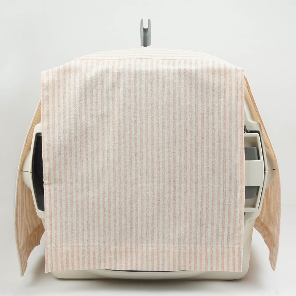 ペットキャリー 目隠し イージーカバー/クレートカバー  ピンクストライプ＜マルチ幅＞ Mサイズ