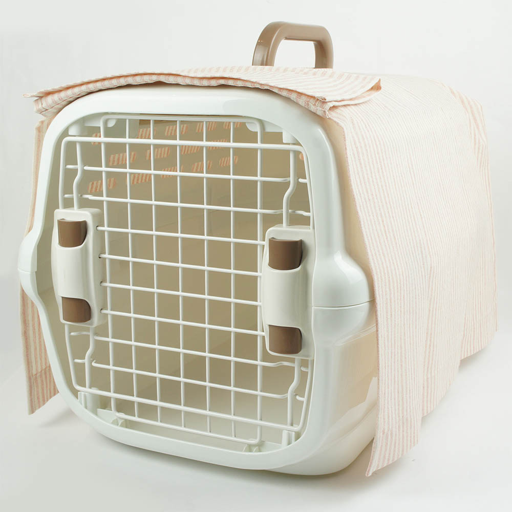 ペットキャリー 目隠し イージーカバー/クレートカバー  ピンクストライプ＜マルチ幅＞ Mサイズ