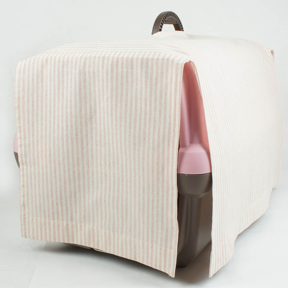 ペットキャリー 目隠し イージーカバー/クレートカバー  ピンクストライプ＜マルチ幅＞ Mサイズ