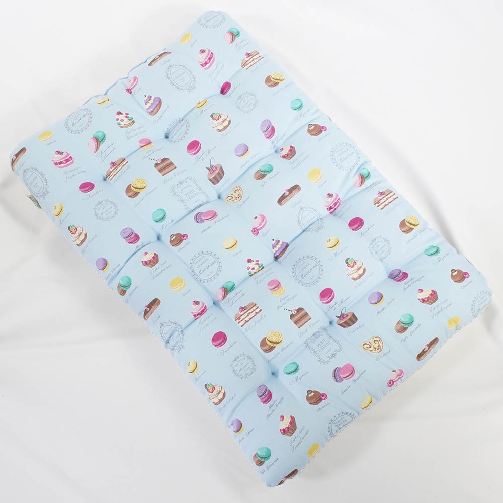 【500円OFF】DOME3ラージ以上用クッションセット 夏用ぷくぷく あごのせクッション＋夏用縁無しクッションベッド Lサイズ 東洋紡iCOLD 接触冷感 マカロンブルー