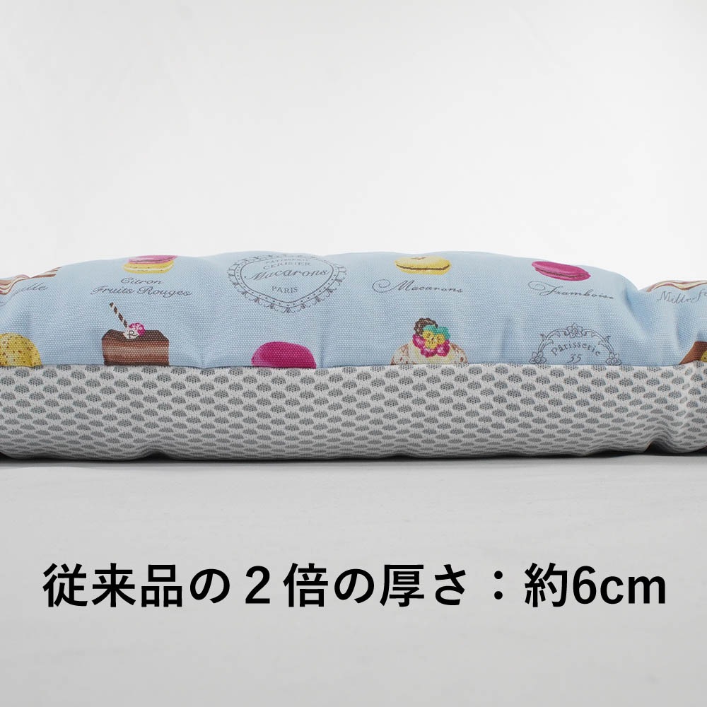【500円OFF】DOME3ラージ以上用クッションセット 夏用ぷくぷく あごのせクッション＋夏用縁無しクッションベッド Lサイズ 東洋紡iCOLD 接触冷感 マカロンブルー