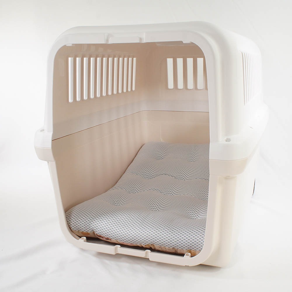 【500円OFF】DOME3ラージ以上用クッションセット 夏用ぷくぷく あごのせクッション＋夏用縁無しクッションベッド Lサイズ 東洋紡iCOLD 接触冷感 マカロンベージュ