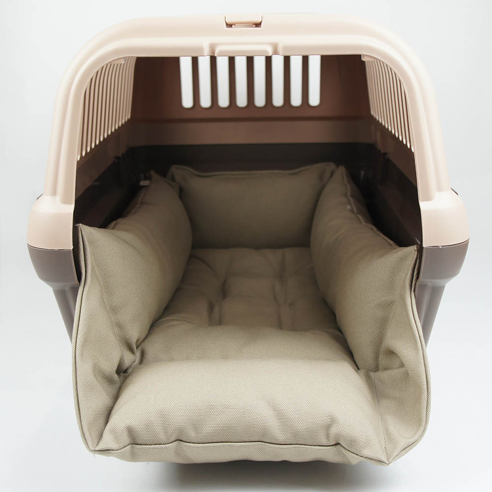 カミカミ大好きちゃん用 ８号帆布生地 キャリークッションベッド/クレートクッション モカ Mサイズ