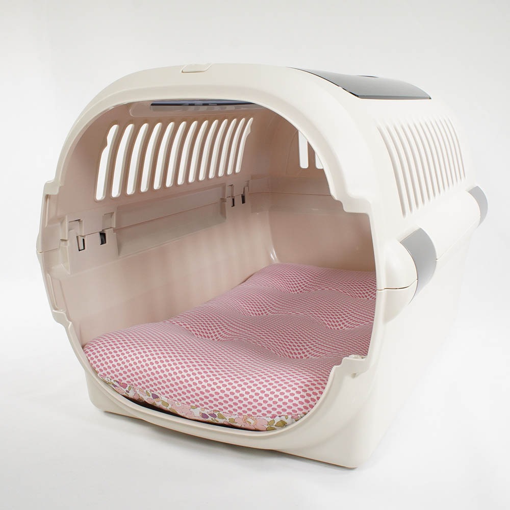 夏用縁無しクッションベッド iCOLD 接触冷感 リバティプリント Betsy ピンク Mサイズ